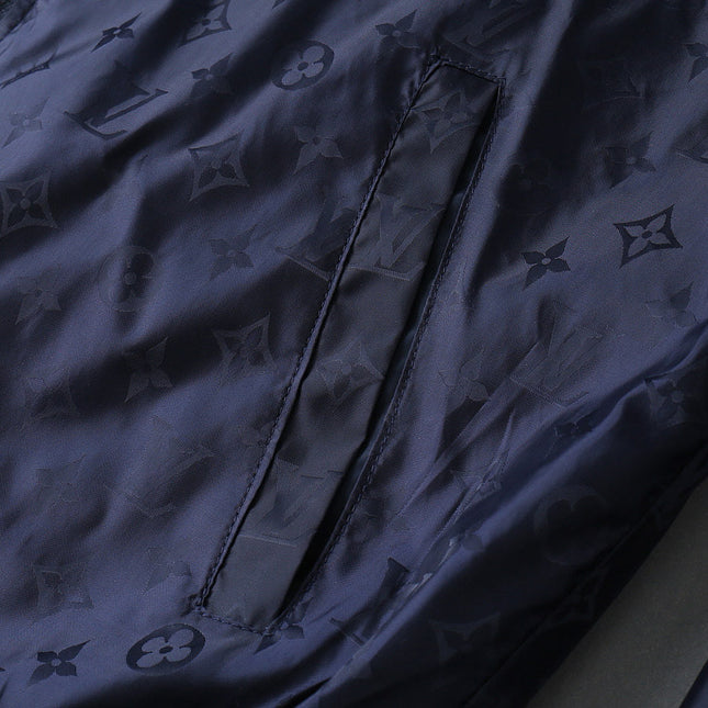 LV NAVY BLUE MONOGRAM HOODED JACKET 238985