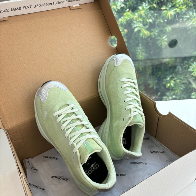 ALO 25S SALOMON SPECTUR SNEAKER IN LIGHT GREEN FABRIC