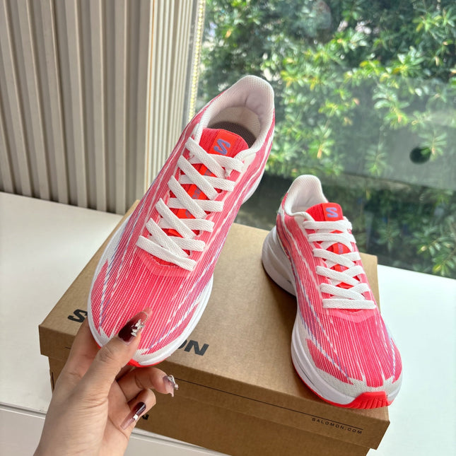 ALO 25S SALOMON SPECTUR SNEAKER IN PINK AND WHITE MESH FABRIC
