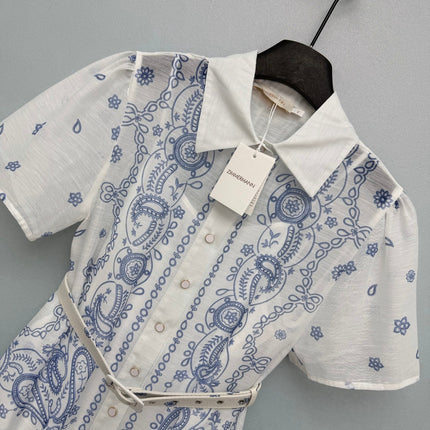ZIMMERMANN 26S SHORT-SLEEVE SHIRT DRESS STYLE 109