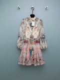 ZIMMERMANN 26S STAND COLLAR PATTERNED DRESS STYLE 106