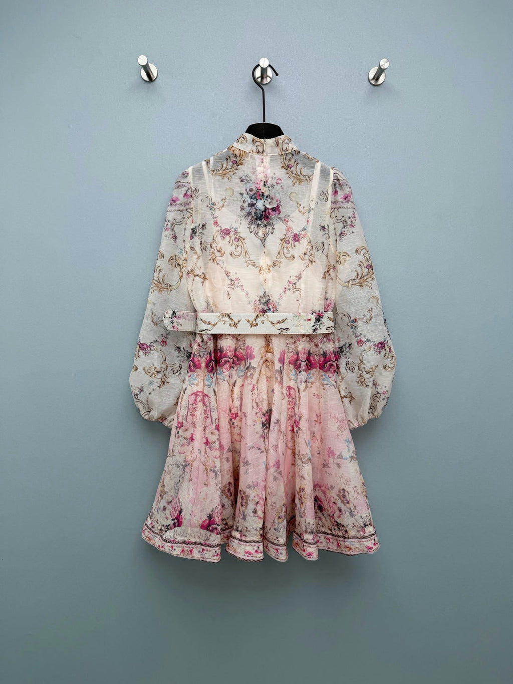 ZIMMERMANN 26S STAND COLLAR PATTERNED DRESS STYLE 106
