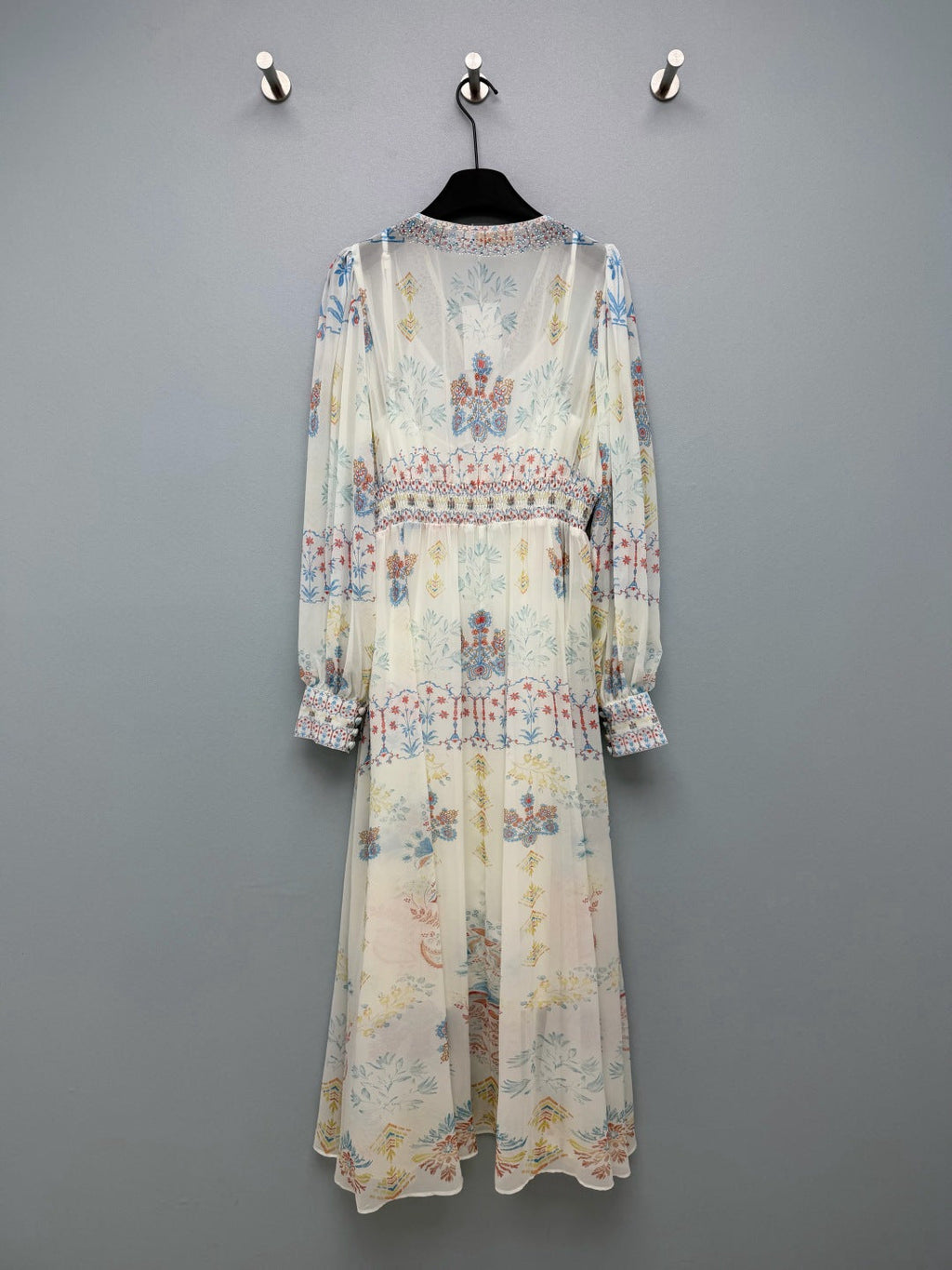ZIMMERMANN 26S BEADED EMBROIDERED CHIFFON MAXI DRESS STYLE 32
