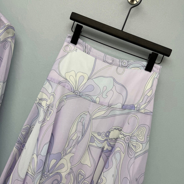 ZIMMERMANN 26S PATTERNED TOP AND SKIRT SET STYLE 20