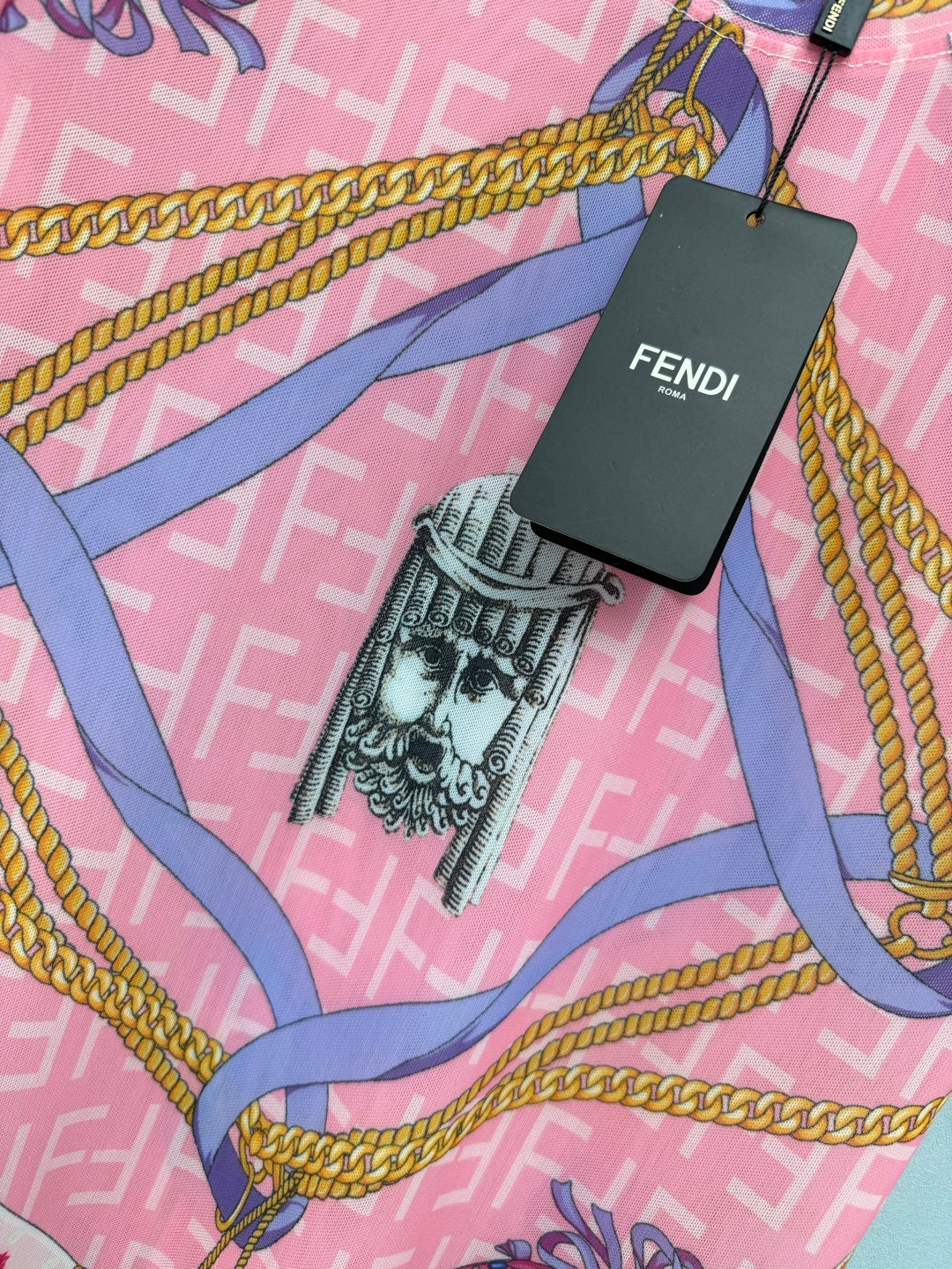 FENDI 26S SHORT SLEEVE MESH T-SHIRT 226