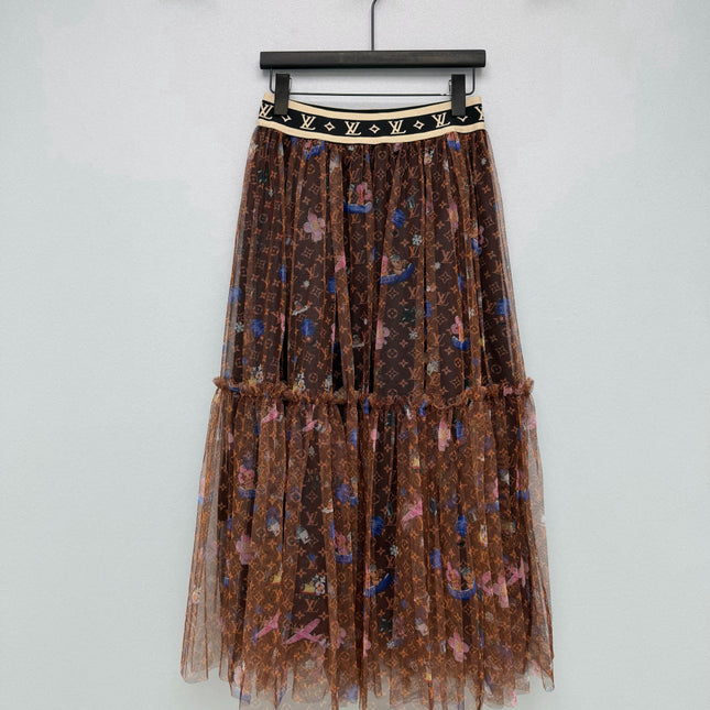 LV 26S PATTERNED CHIFFON SKIRT STYLE 171