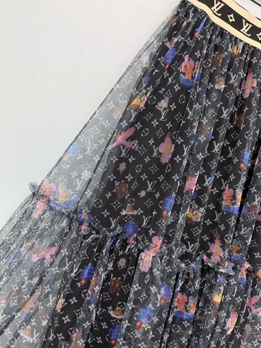 LV 26S PATTERNED CHIFFON SKIRT STYLE 170