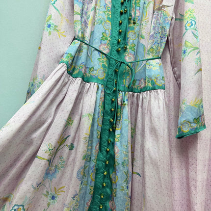 ZIMMERMANN 26 FLORAL PRINT LONG SLEEVE MIDI DRESS STYLE 226