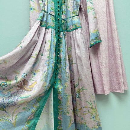 ZIMMERMANN 26 FLORAL PRINT LONG SLEEVE MIDI DRESS STYLE 226