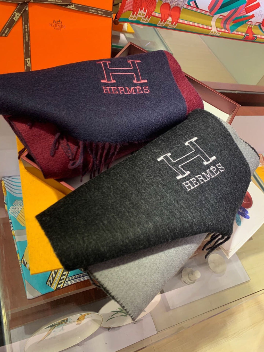 HERMES 25S SCARF 200 IN CASHMERE 856513
