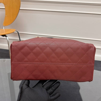 CHANEL 25S HOBO BAG 40 IN DARK RED CAVIAR WITH GOLD HARDWARE