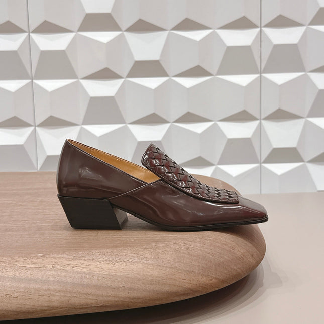 BOTTEGA VENETA 26S VENTURA LOAFERS 40 MM IN BROWN INTRECCIATO CALFSKIN