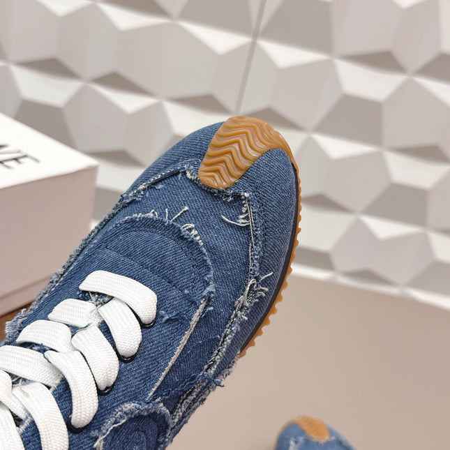 LOEWE 26S FLOW RUNNER SNEAKER IN BLUE DENIM