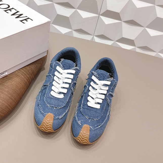 LOEWE 26S FLOW RUNNER SNEAKER IN BLUE DENIM