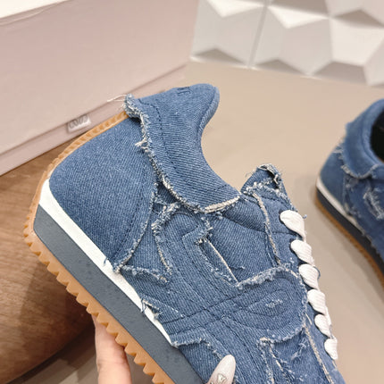LOEWE 26S FLOW RUNNER SNEAKER IN BLUE DENIM
