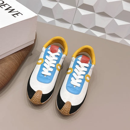 LOEWE 26S FLOW RUNNER SNEAKER IN MULTICOLOR SUEDE AND CALFSKIN STYLE 4