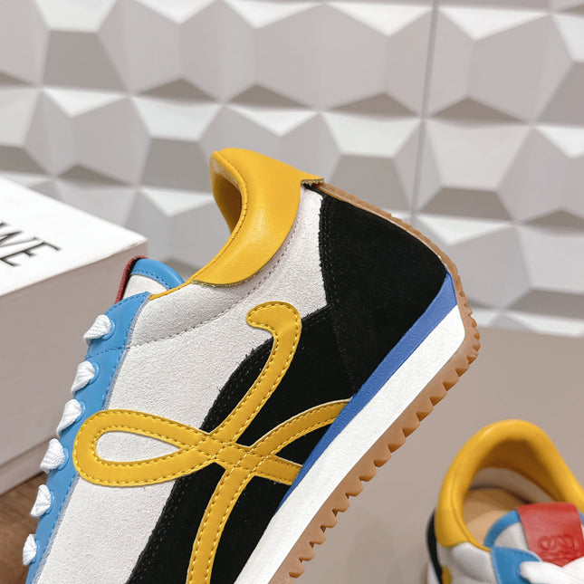 LOEWE 26S FLOW RUNNER SNEAKER IN MULTICOLOR SUEDE AND CALFSKIN STYLE 4