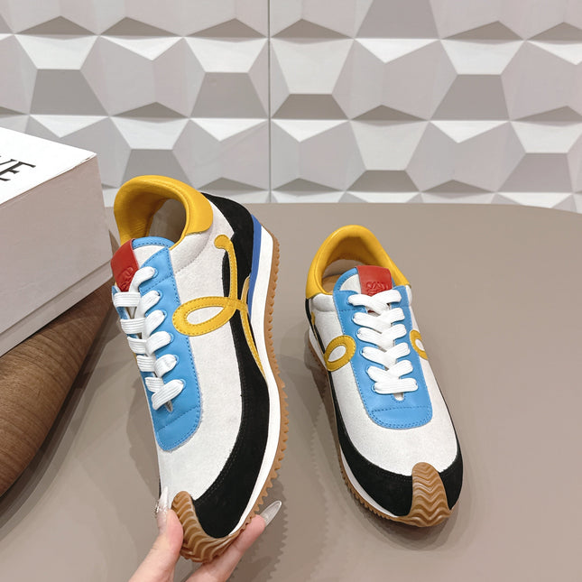 LOEWE 26S FLOW RUNNER SNEAKER IN MULTICOLOR SUEDE AND CALFSKIN STYLE 4