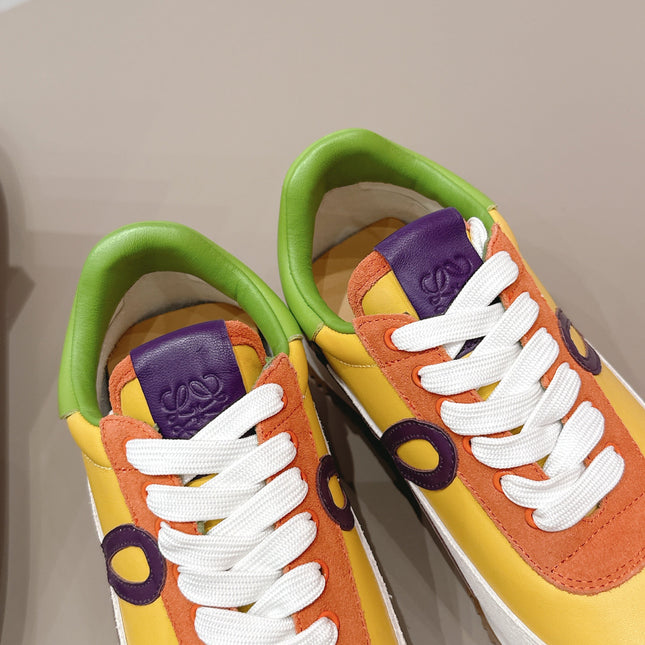LOEWE 26S FLOW RUNNER SNEAKER IN MULTICOLOR CALFSKIN AND SUEDE STYLE 5