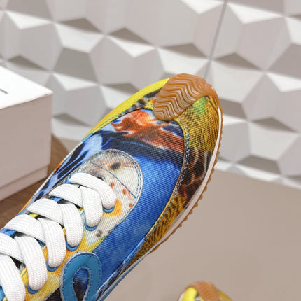 LOEWE 26S FLOW RUNNER SNEAKER IN MULTICOLOR FABRIC AND CALFSKIN STYLE 3
