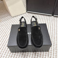 CHANEL 26S SLINGBACK LOAFERS IN BLACK SUEDE