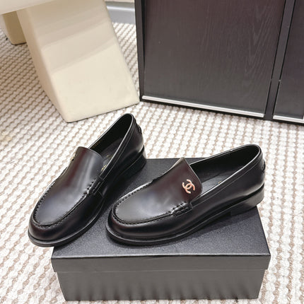 CHANEL 26S LOAFERS IN BLACK CALFSKIN