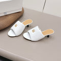 LOEWE 26S MULE HEELS 45MM IN WHITE LAMBSKIN GOLD HARDWARE