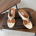 ALAIA WEDGE THONG SANDALS 25S IN LIGHT BEIGE SUEDE