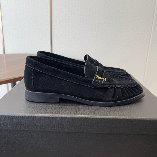 YSL 26S LOAFER IN BLACK SUEDE
