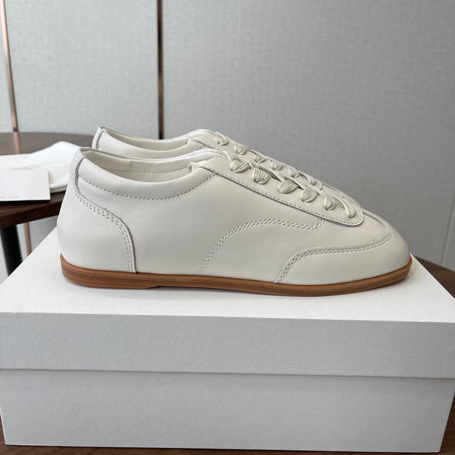 THE ROW 26S SNEAKERS IN WHITE CALFSKIN