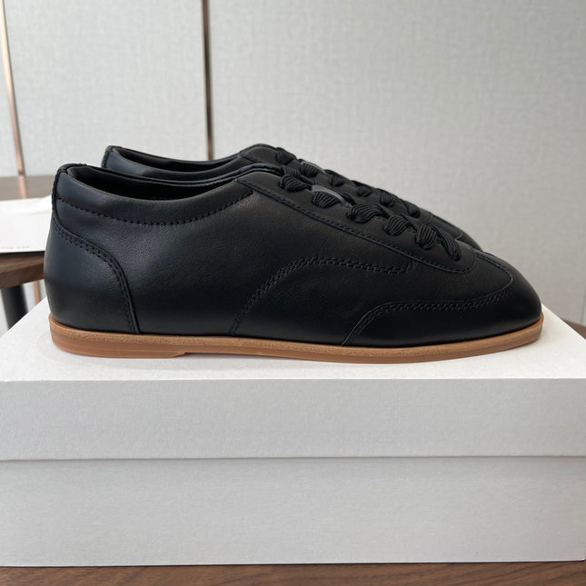 THE ROW 26S SNEAKERS IN BLACK CALFSKIN