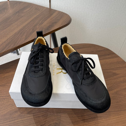 THE ROW 26S SNEAKERS IN BLACK PONY HAIR AND FABRIC