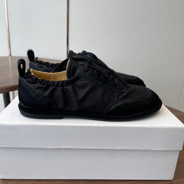 THE ROW 26S SNEAKERS IN BLACK PONY HAIR AND FABRIC