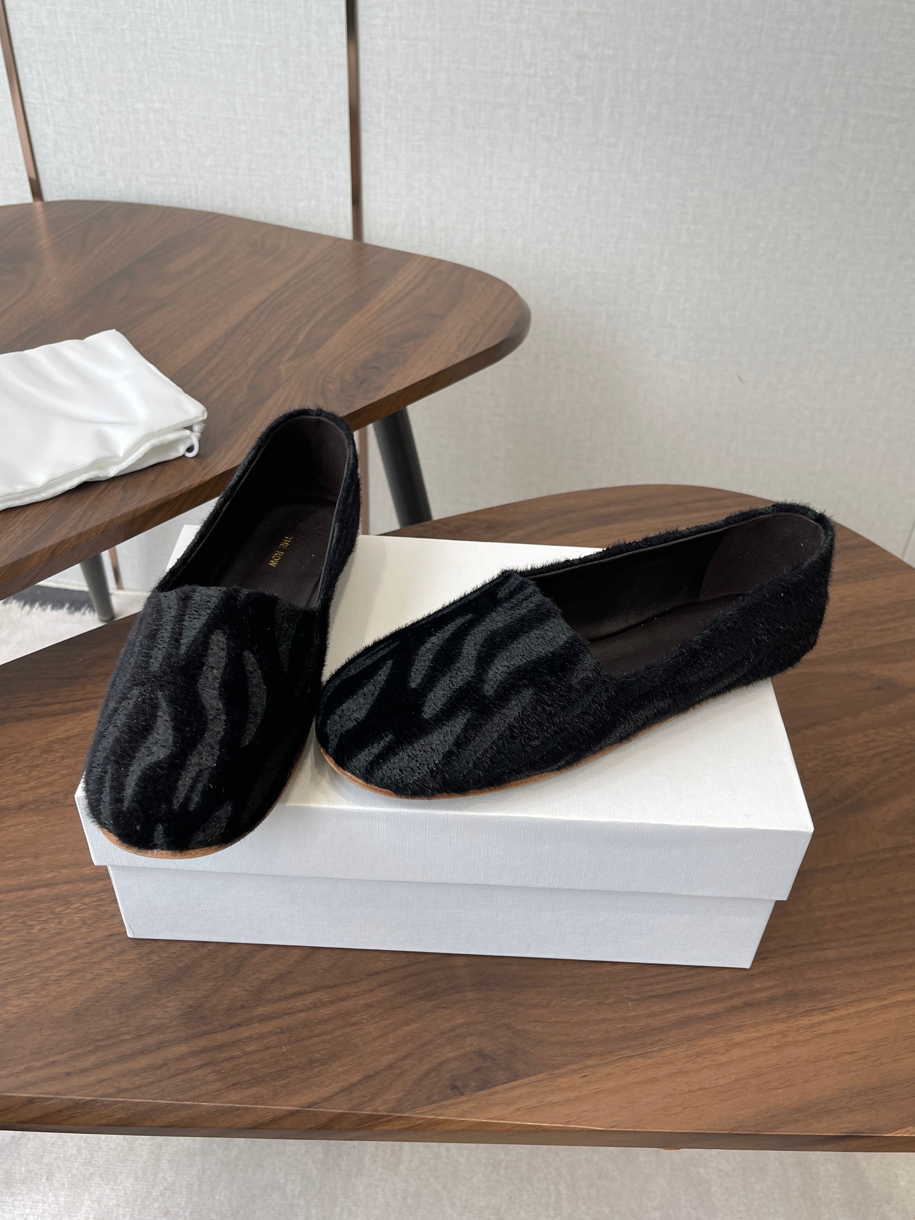 THE ROW 26S MARY JANES IN BLACK ZEBRA PRINT PONY HAIR