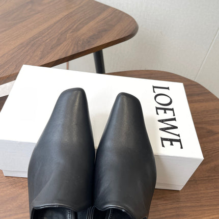 LOEWE 26S EMILY MULE 55MM IN BLACK CALFSKIN
