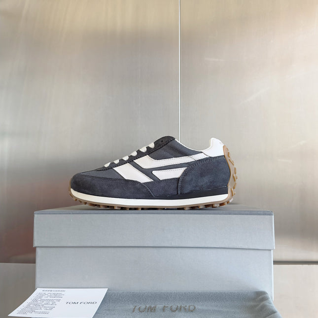 TOM FORD 26S SNEAKERS IN DARK GREY SUEDE