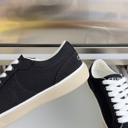 CELINE 26S LACE-UP SNEAKERS IN BLACK CANVAS
