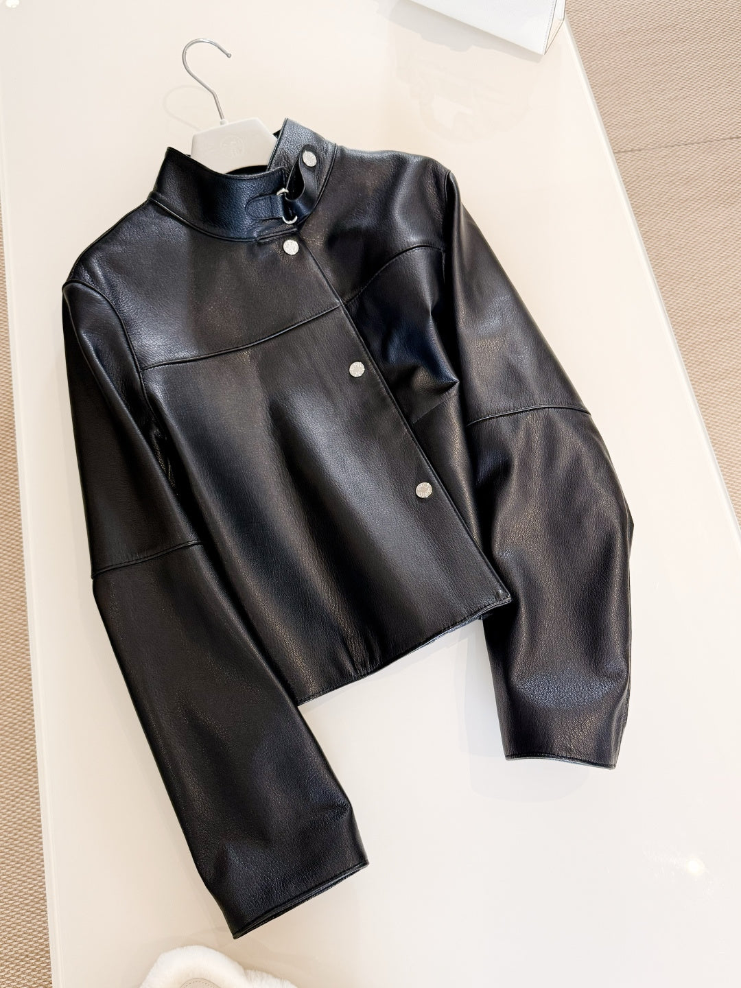 HERMES 25S STAND-COLLAR SHEEPSKIN JACKET 312