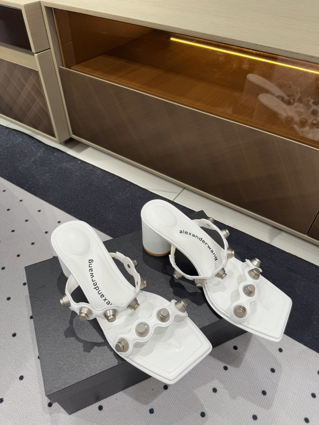 RIOT 65MM SANDAL IN WHITE LAMBSKIN
