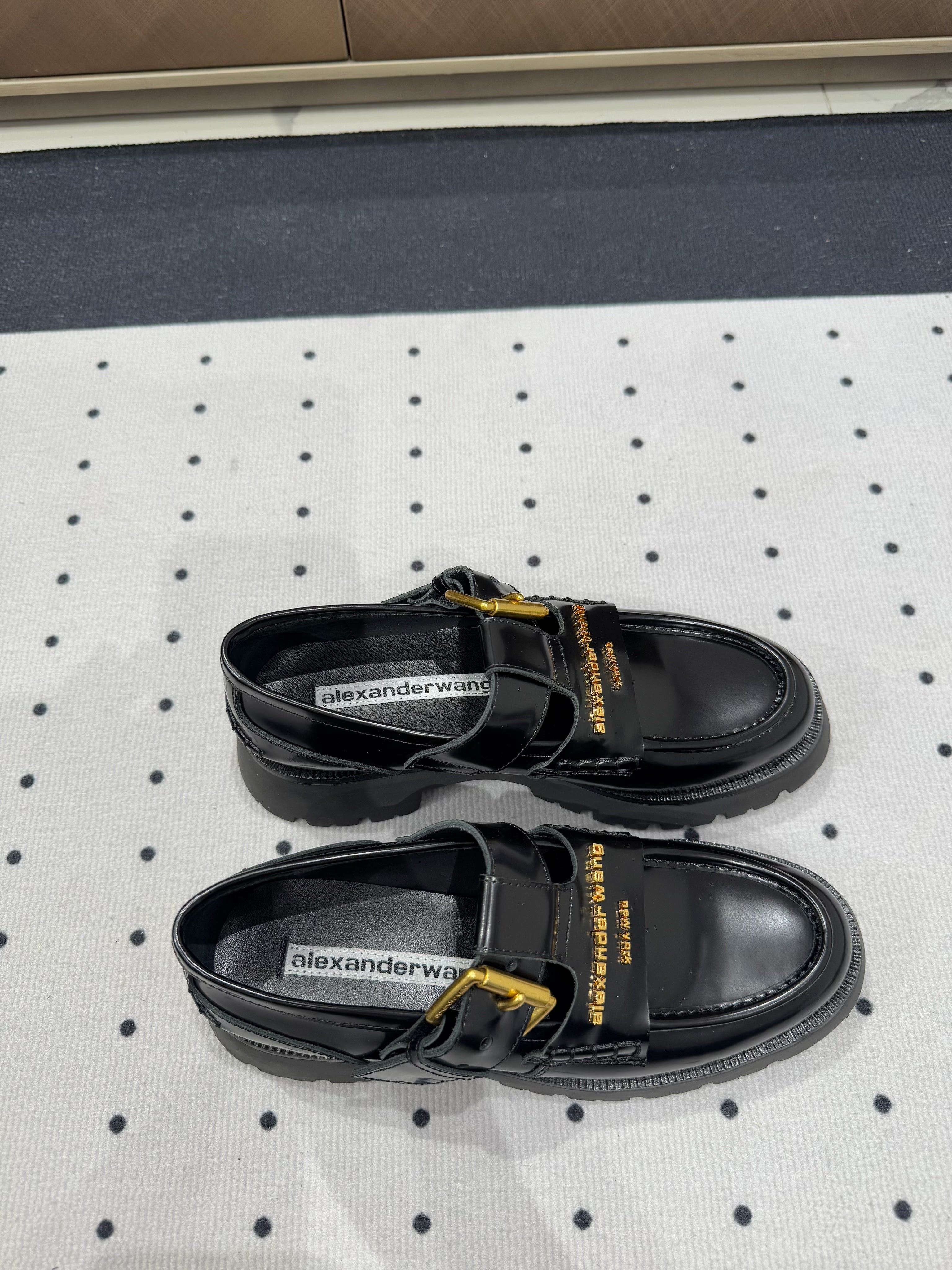 CARTER MID-HEEL LOAFER 55MM IN BLACK CALFSKIN