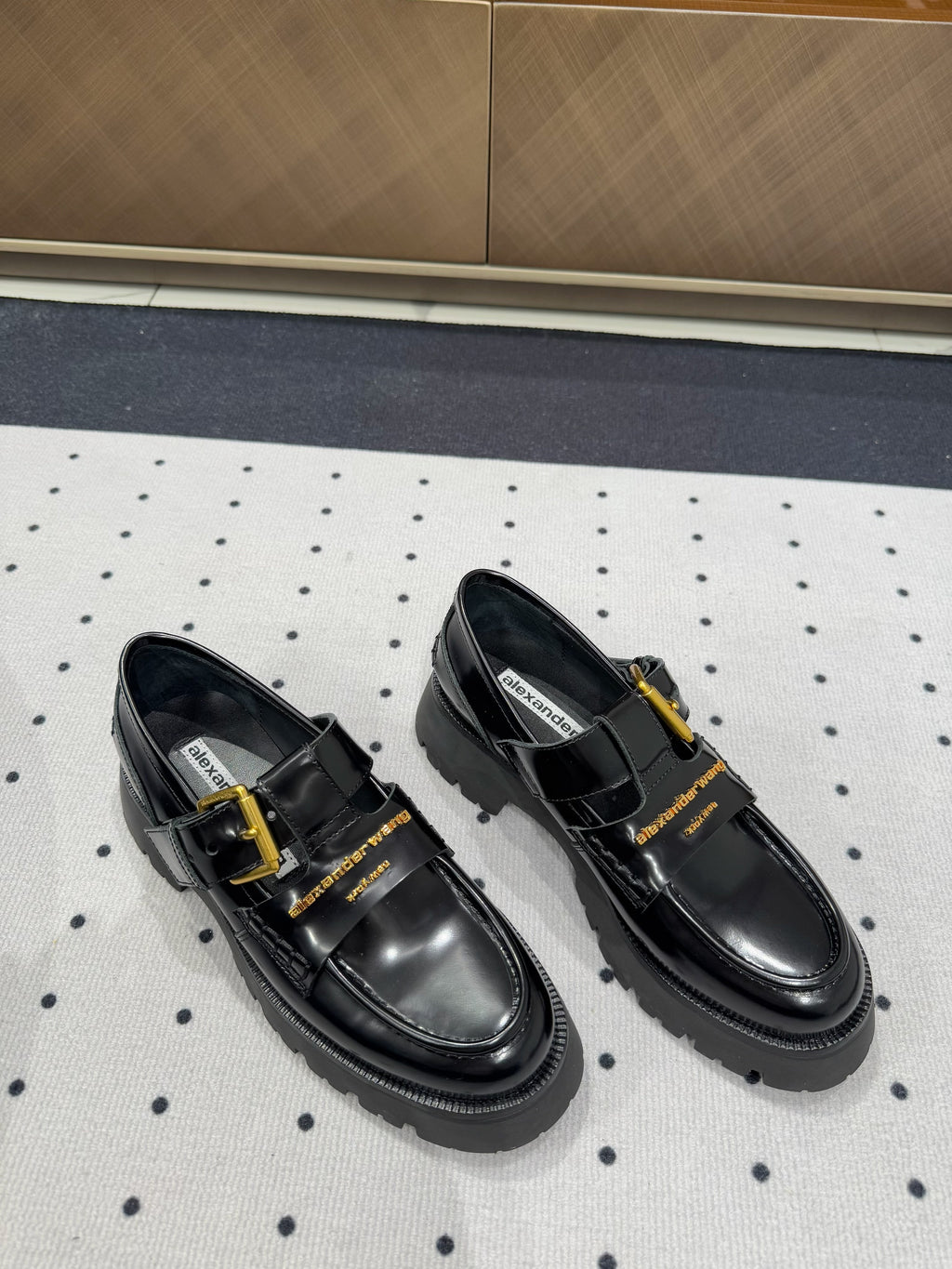 CARTER MID-HEEL LOAFER 55MM IN BLACK CALFSKIN