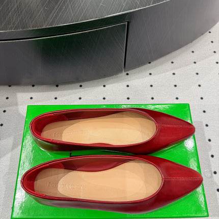 BOTTEGA VENETA 26S BALLET FLATS IN RED CALFSKIN