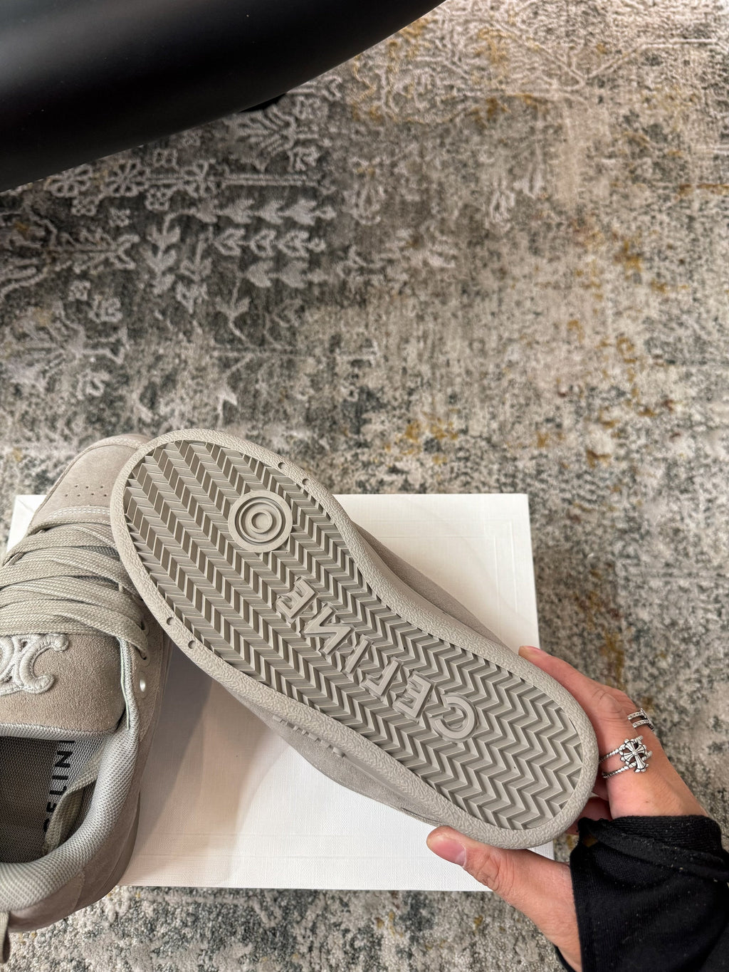 CELINE 26S SNEAKER IN GREY SUEDE
