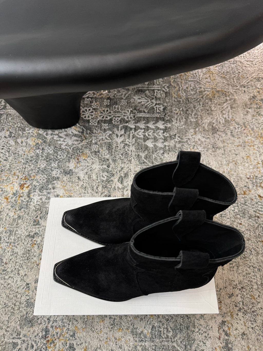 CELINE 26S ANKLE BOOTS 55 MM IN BLACK SUEDE
