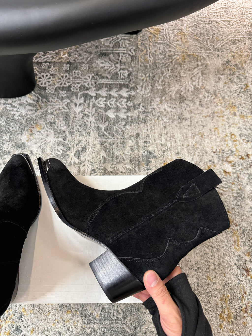 CELINE 26S ANKLE BOOTS 55 MM IN BLACK SUEDE
