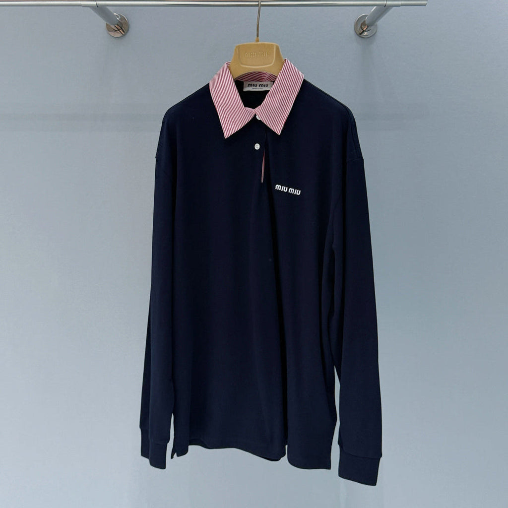 MIUMIU 26S LONG SLEEVE POLO SHIRT 896
