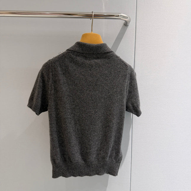 MIUMIU 26S SHORT-SLEEVED KNIT POLO SHIRT STYLE 1061