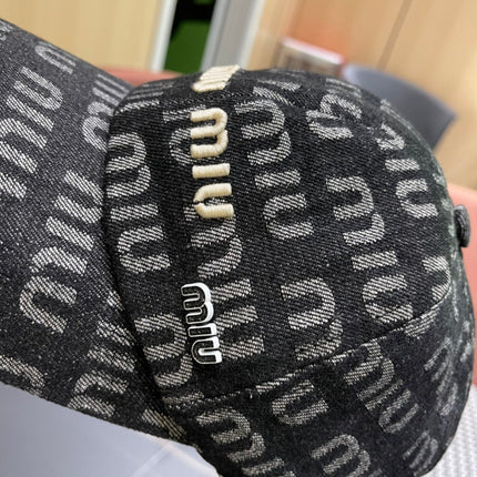 MIUMIU BASEBALL CAP IN DARK SLATE GRAY DENIM