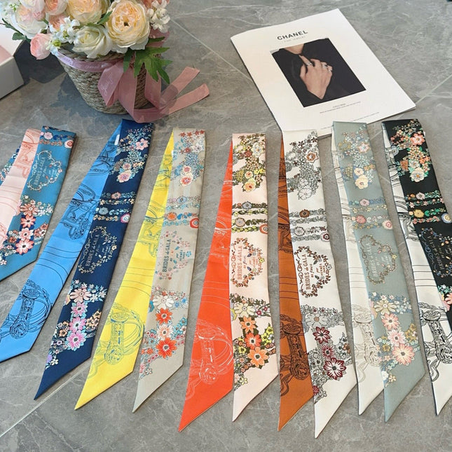 HERMES 25S SILK NECKERCHIEF 86 IN SILK 714382