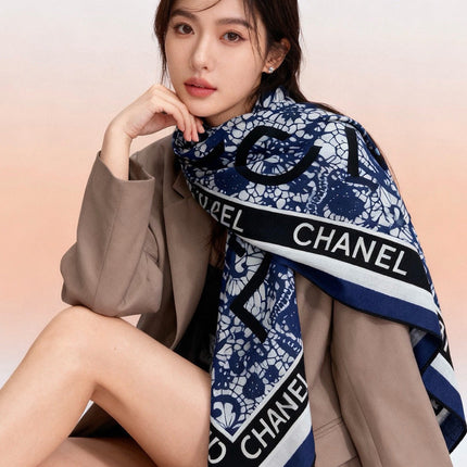 CHANEL 25S SCARF 135 CM IN CASHMERE AND SILK 943320